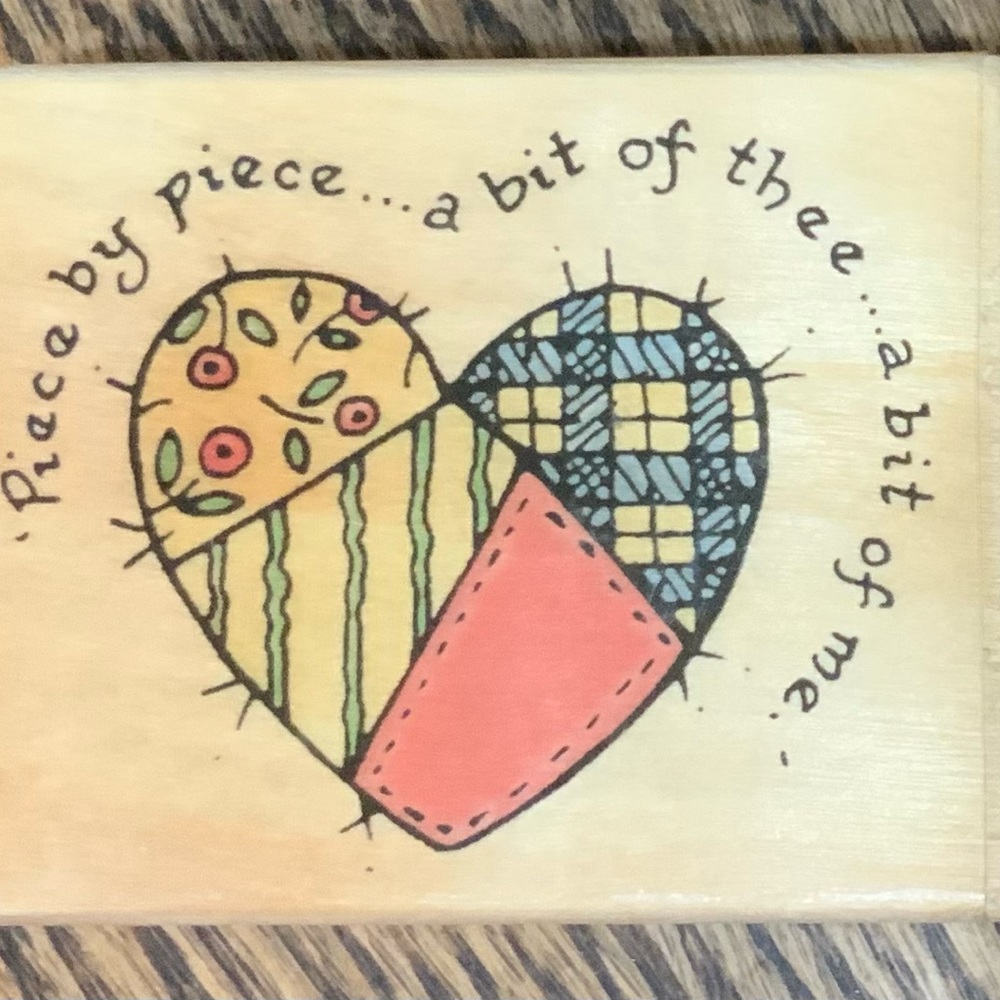Piece by Piece Heart wood mounted rubber stamp